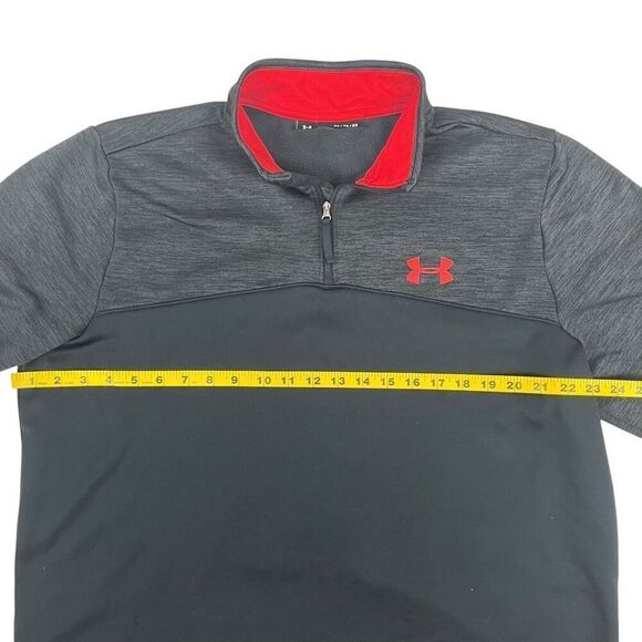 Under Armour Mens Loose Cold Gear Quarter Zip Pullover Sweatshirt Gray Size XL - Picture 11 of 12